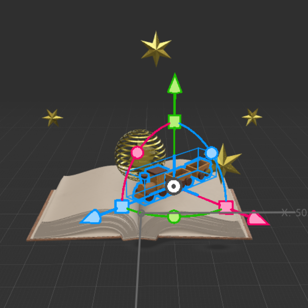 I made the cylinder invisible, but it still didn’t work, so I changed the way the train will move.